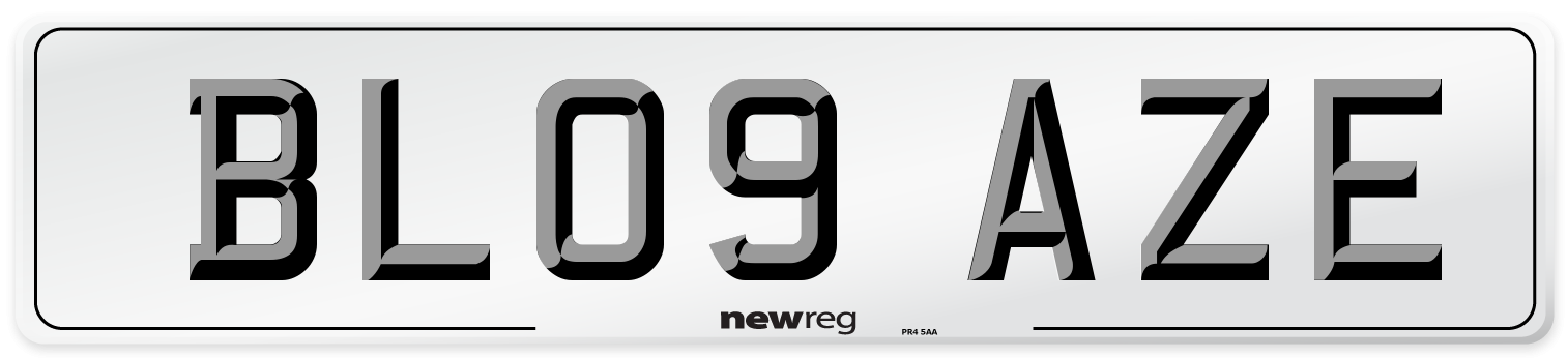 BL09 AZE Number Plate from New Reg
